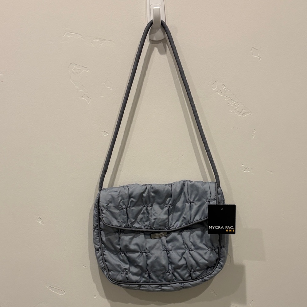 Mycra Pac Gray Quilted Shoulder Bag